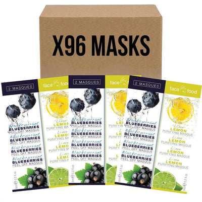 7th Heaven Face Food Blackcurrant/Blueberry Peel & Lime/Lemon Purifying Masks - X 96 - liquidation.store