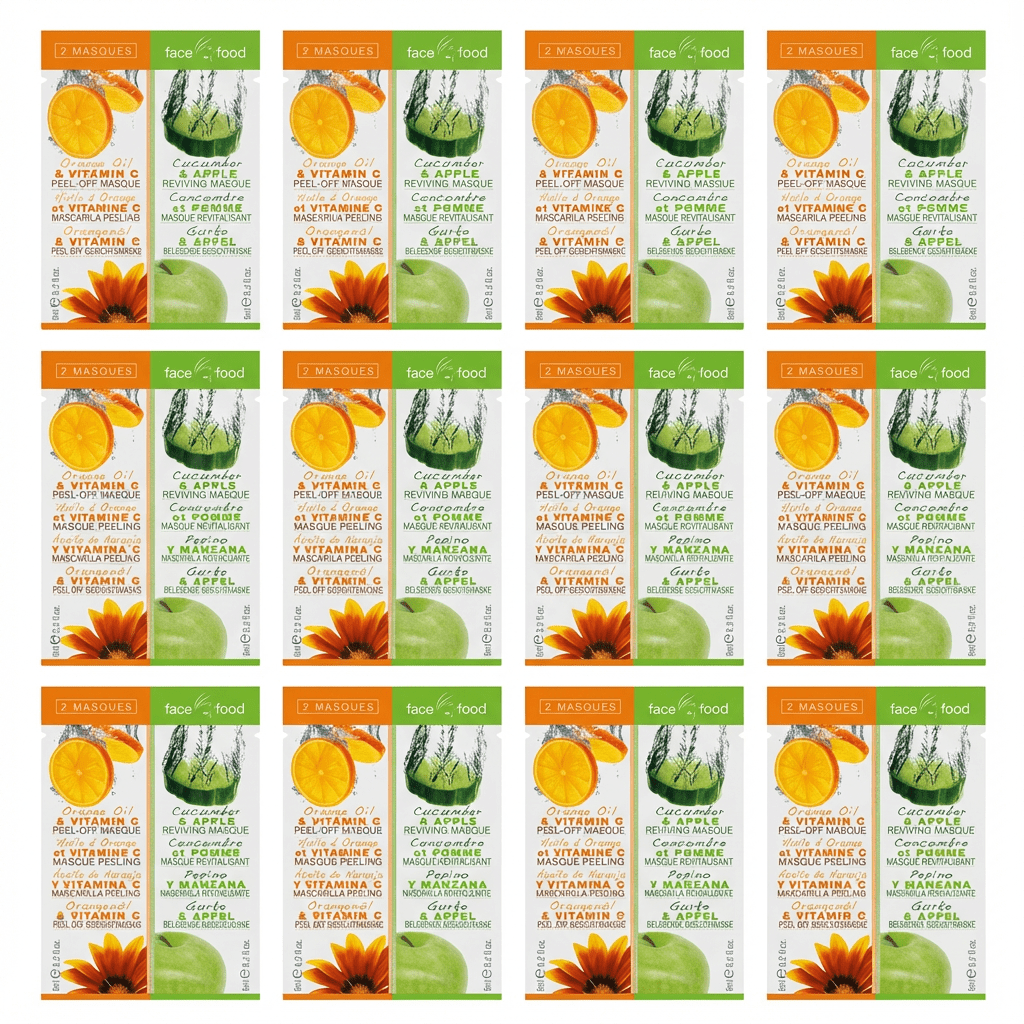 7th Heaven Face Food Orange & Vit C Peel Off/Cucumber & Apple Reviving - 12 Pack - liquidation.store