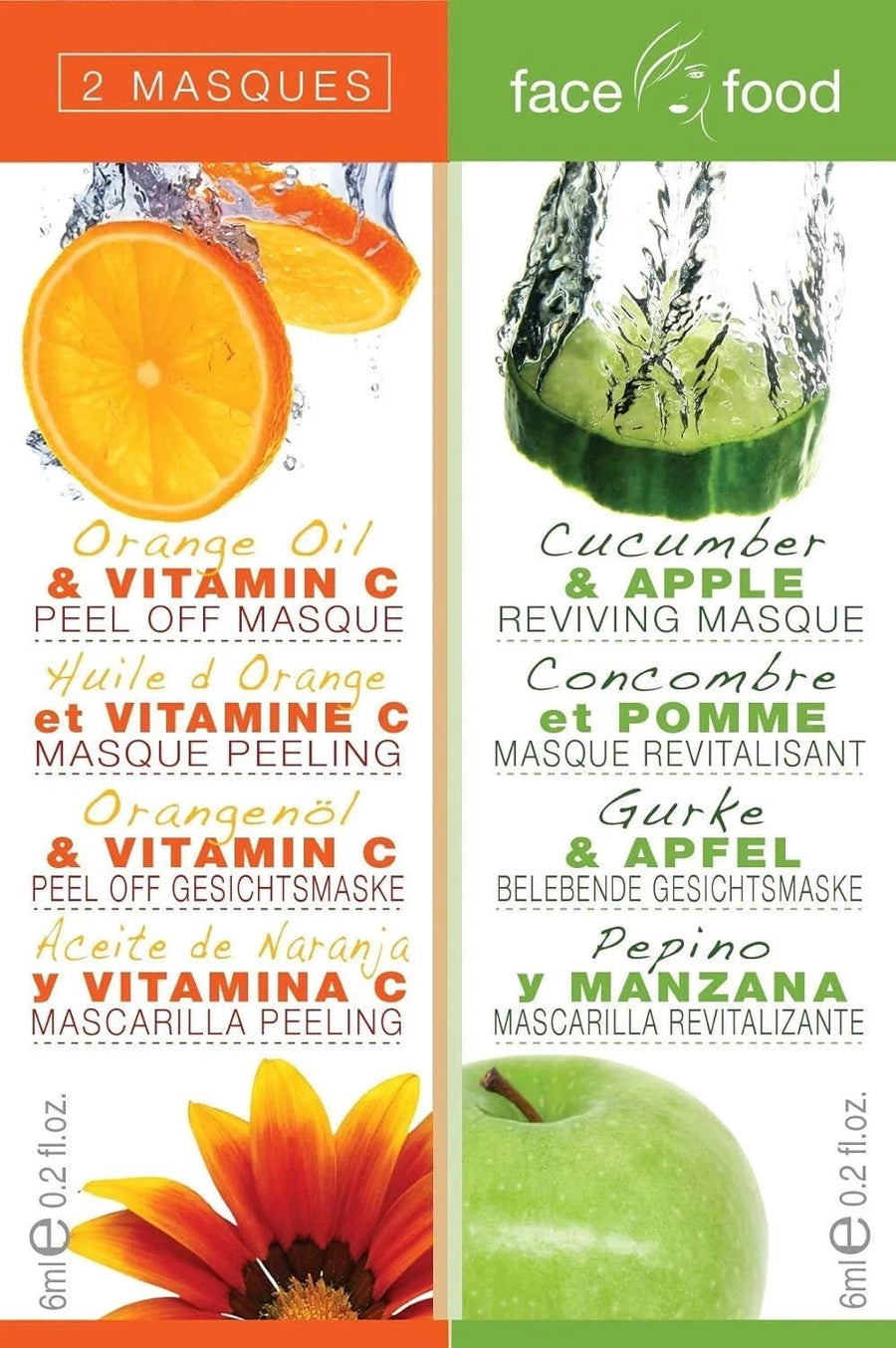 7th Heaven Face Food Orange & Vit C Peel Off/Cucumber & Apple Reviving - X 60 - liquidation.store