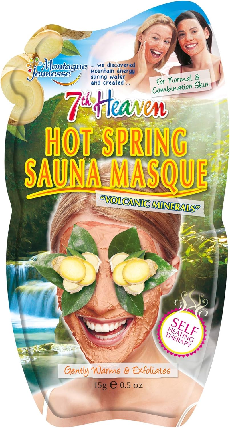 7th Heaven Hot Spring Sauna Face Masks - 12 Pack - liquidation.store