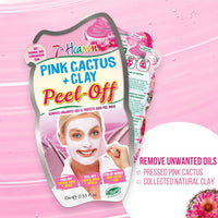 7th Heaven Pink Cactus Clay Peel Off Masks - 12 Pack - liquidation.store