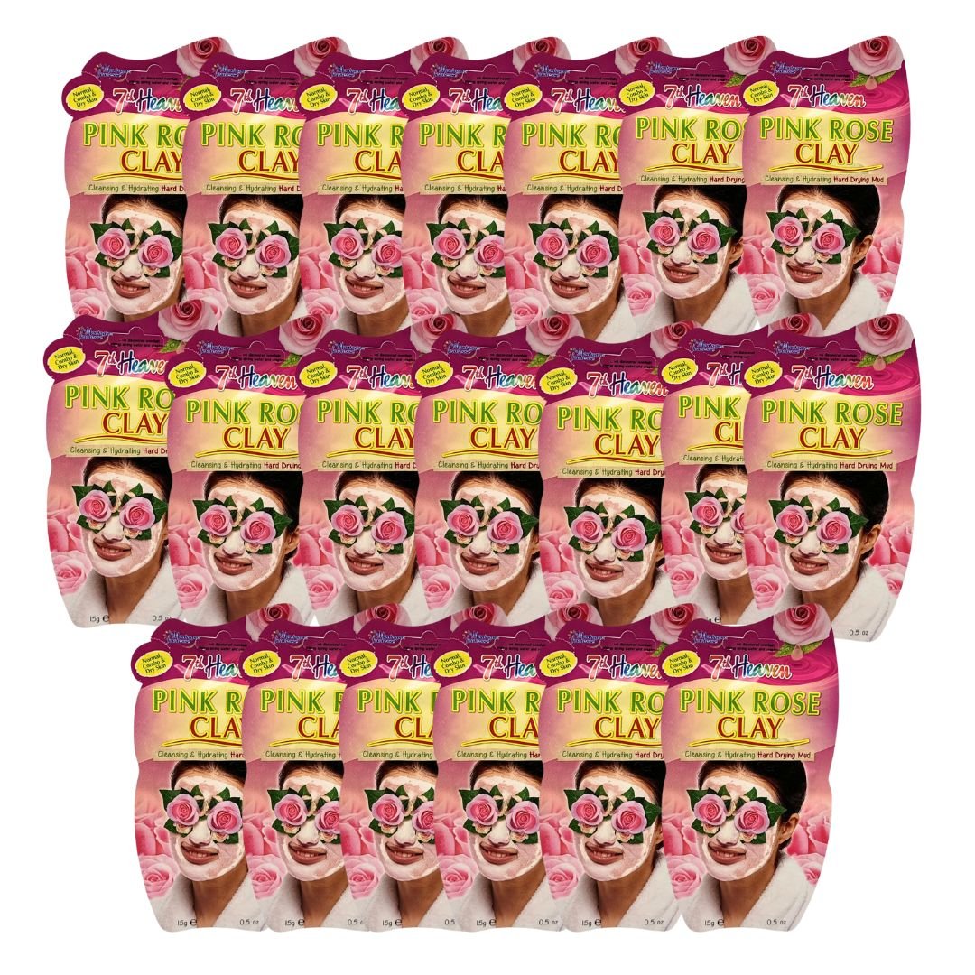 7th Heaven Pink Rose Clay Mask 10ml - 20 pack - liquidation.store