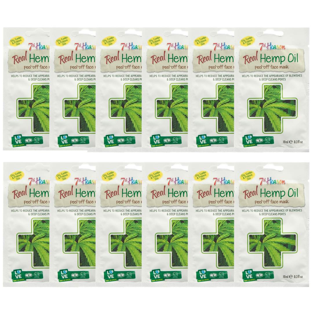 7th Heaven Real Hemp Oil Peel - off Face Mask - 12 Pack - liquidation.store
