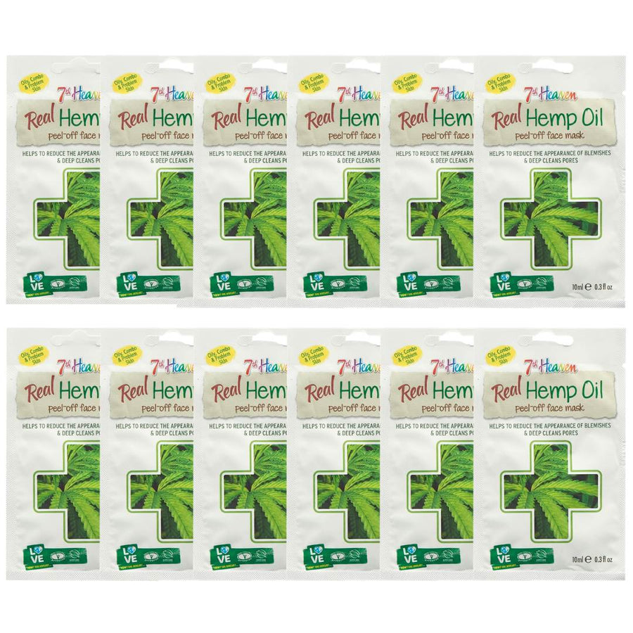 7th Heaven Real Hemp Oil Peel - off Face Mask - 12 Pack - liquidation.store