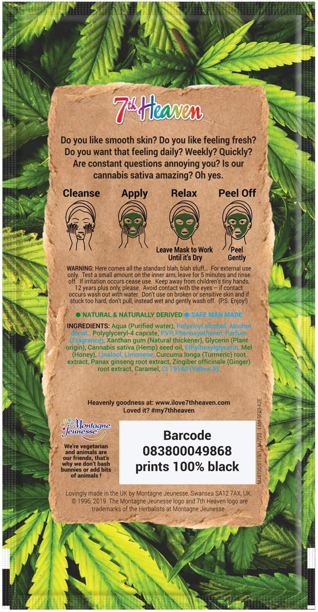 7th Heaven Superfood Cannabis Sativa Peel - Off Mask - 10 Pack - liquidation.store