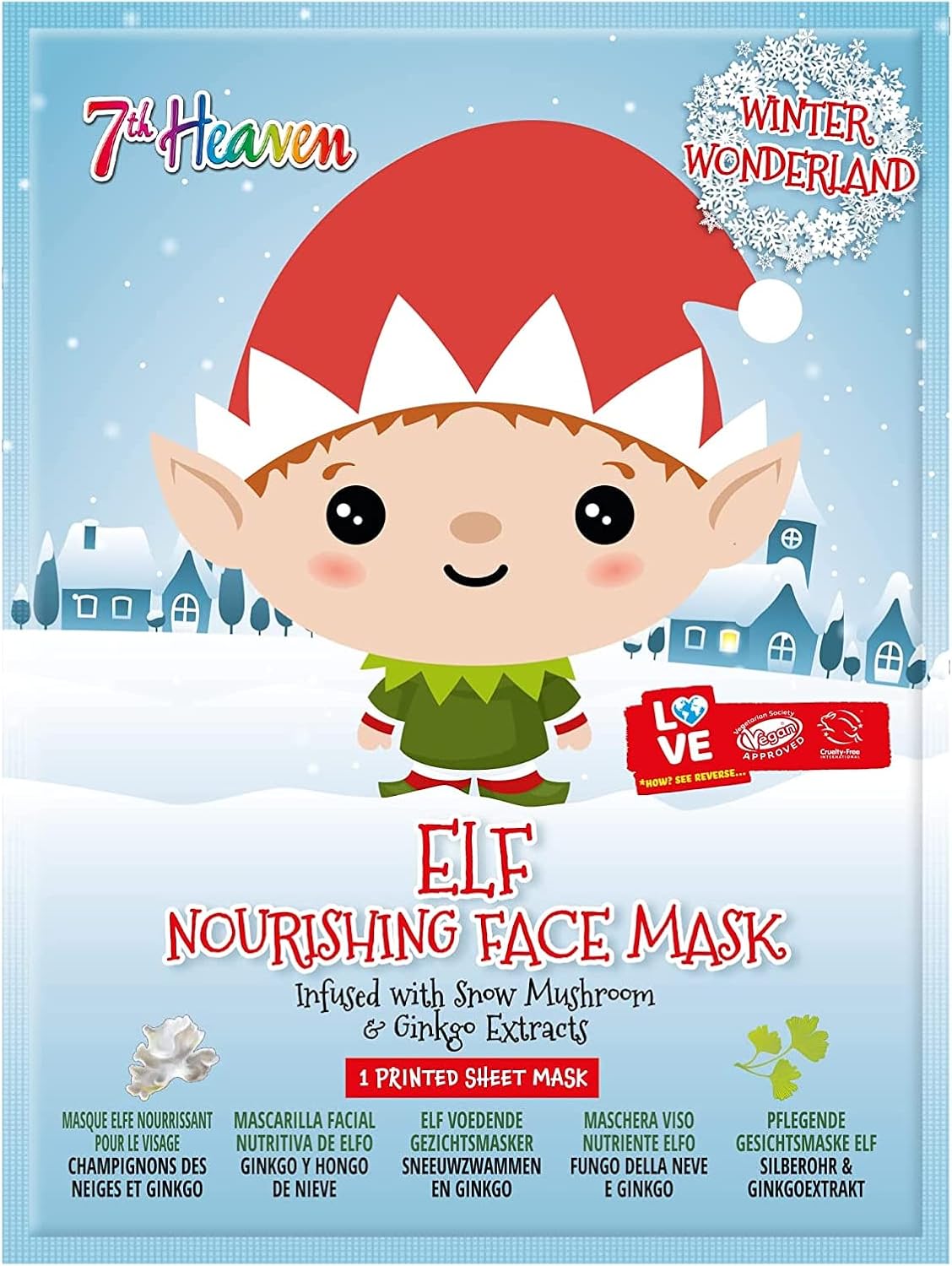 7th Heaven Winter Wonderland Elf Facial Sheet Mask - 20 Pack - liquidation.store