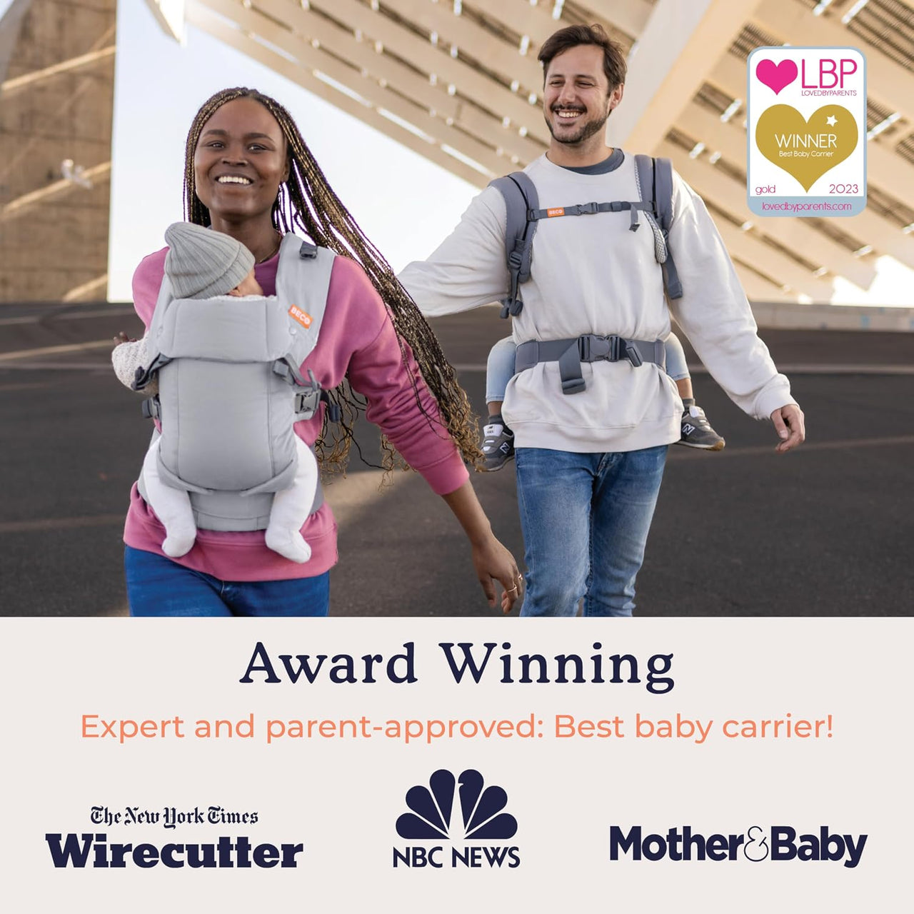 Beco Gemini Baby Carrier Newborn to Toddler - 3-16 kg (Grey)
