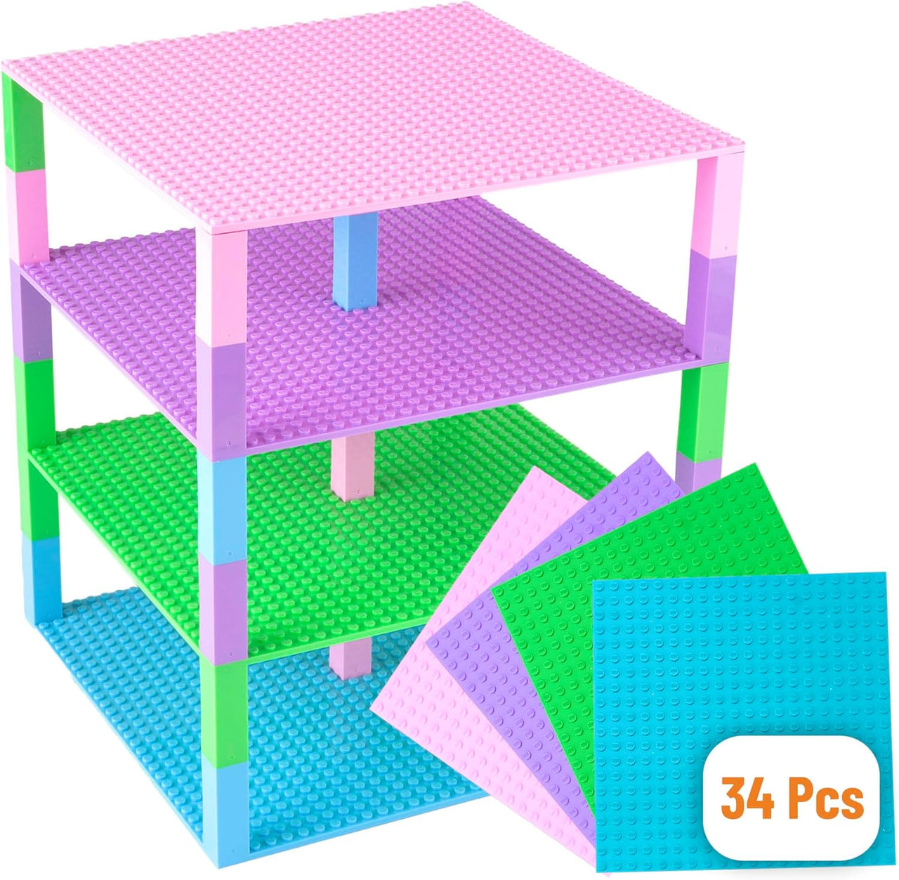 Premium Stackable Base Plate Tower - 4 Pack 25x25 cm