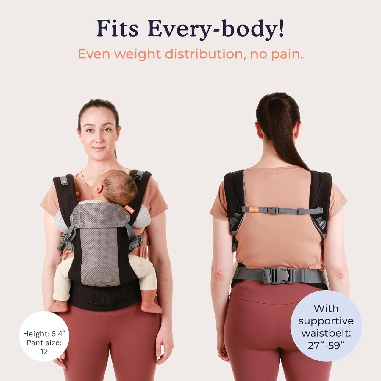 Beco Gemini Cool Mesh Baby Carrier Newborn to Toddler - Cool Black