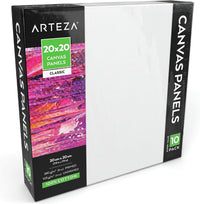 Thumbnail for Arteza Blank Square Canvas Board Panels - 10 Pack (20x20cm)