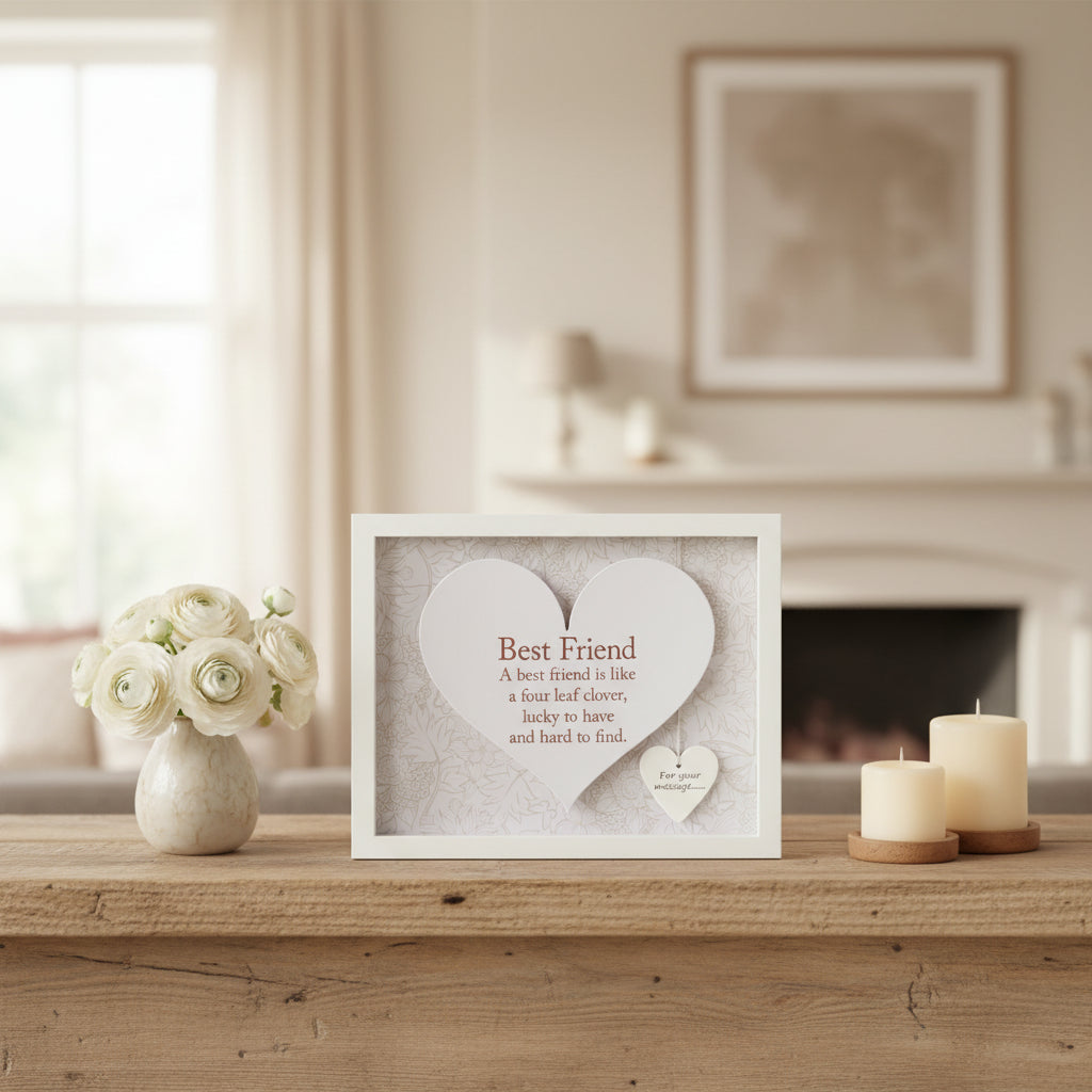 Said with Sentiment Rectangular Heart Frame - Best Friend