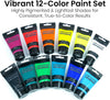 Artistik Studio Acrylic Paints 12 x 75ml Set with 3 Brushes – Premium Student Quality