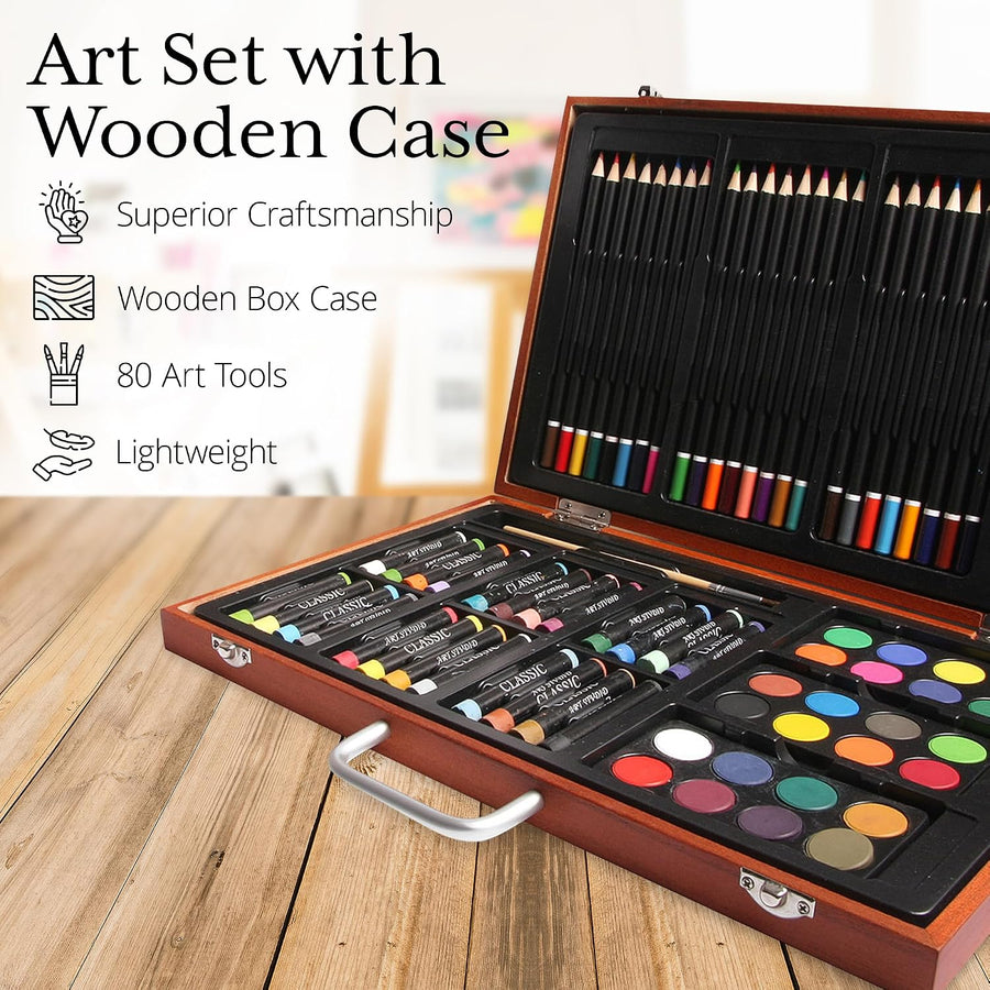 ARTISTIK 80 Piece Junior Art Set – Complete Kids Art Kit