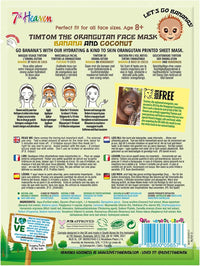 7th Heaven Born Free TimTom Orangutan Sheet Face Mask x12 pack