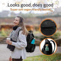 Baby Uma Vegan Leather Changing Bag Backpack - Brown, Multi-Compartment