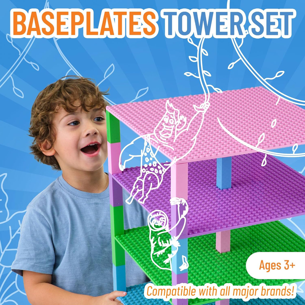 Premium Stackable Base Plate Tower - 4 Pack 25x25 cm