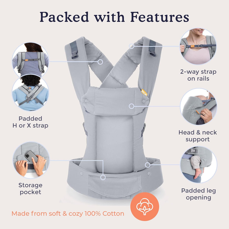 Beco Gemini Baby Carrier Newborn to Toddler - 3-16 kg (Grey)