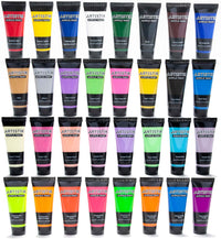 ARTISTIK Acrylic Paint Tube Set of 32 – 22ml Tubes with 3 Brushes