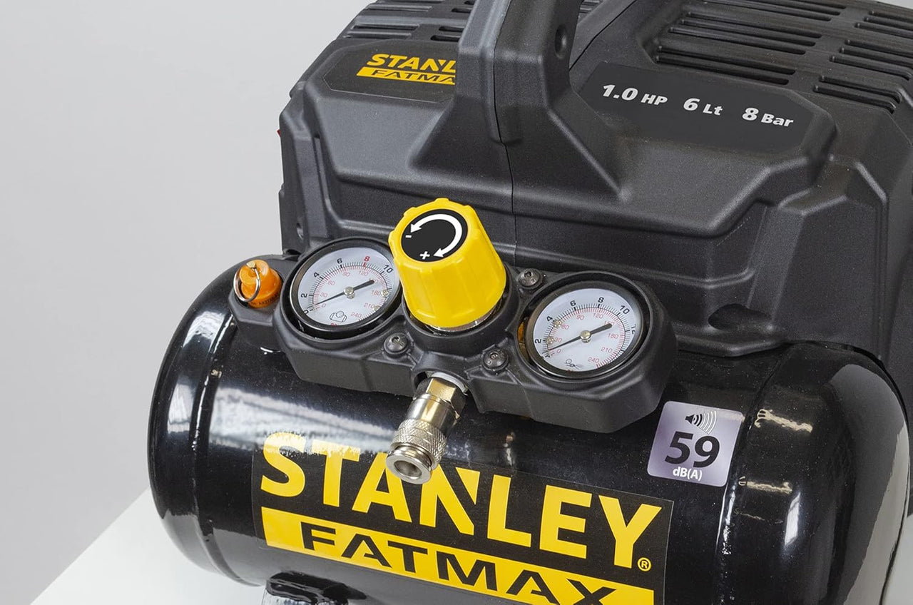 Stanley Fatmax DST 101/8/6 - 8 bar 6 litre Silent Air Compressor