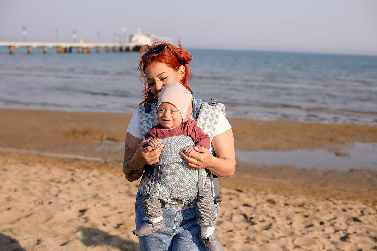 Beco Gemini Cool Mesh Baby Carrier Newborn to Toddler - Cool Grey Geometric