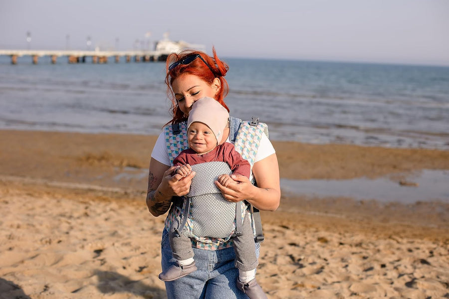 Beco Gemini Cool Mesh Baby Carrier Newborn to Toddler - Cool Grey Geometric