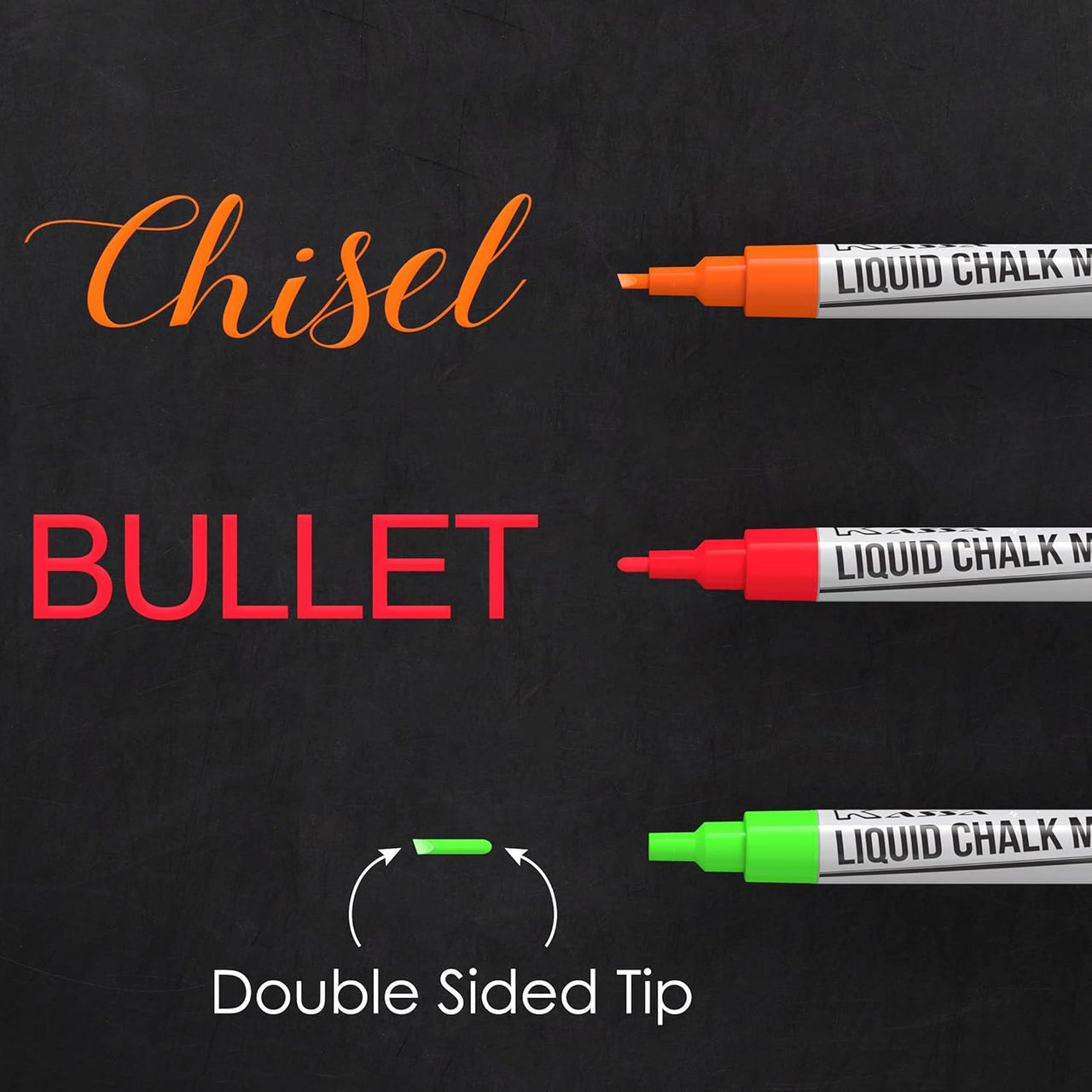 Kassa Liquid Chalk Markers Fine Tip (10 Pack 3mm)