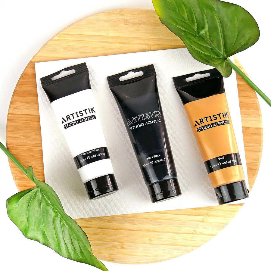 ARTISTIK Mars Black 120ml Acrylic Paint - Set of 2 x 120ML