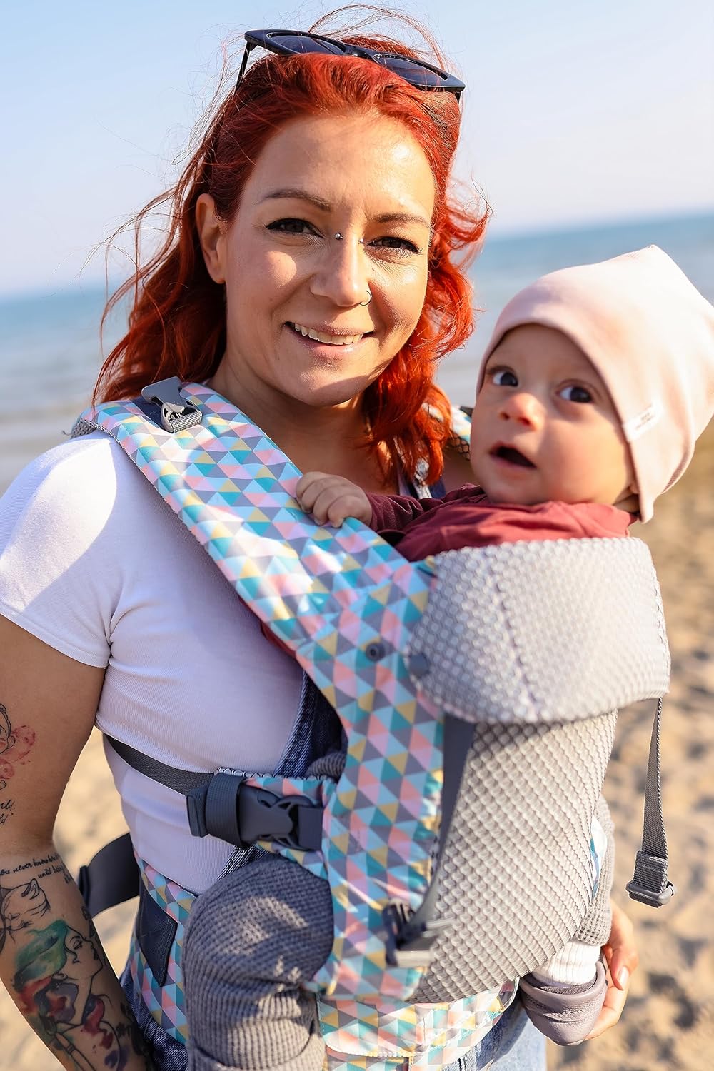 Beco Gemini Cool Mesh Baby Carrier Newborn to Toddler - Cool Grey Geometric