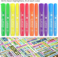 Thumbnail for ARTEZA Coloured Highlighter Neon Pens - Set of 60