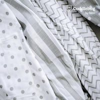 CuddleBug Muslin Squares Baby Swaddle Blankets - Spots n' Stripes (4-Pack)