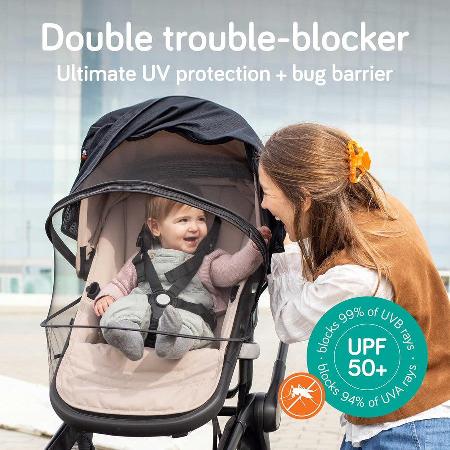 Baby Uma 2-in-1 Breathable Pram Sun Shade & Mosquito Net for Pram - UPF 50+