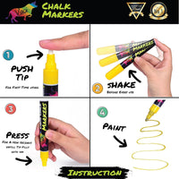 Thumbnail for Vaci Markers 8 Liquid Chalk Markers with Magnetic Blackboard, Stencils & Labels