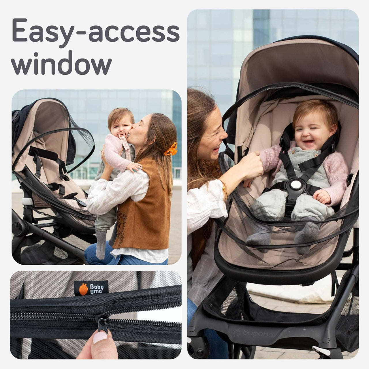 Baby Uma 2-in-1 Breathable Pram Sun Shade & Mosquito Net for Pram - UPF 50+