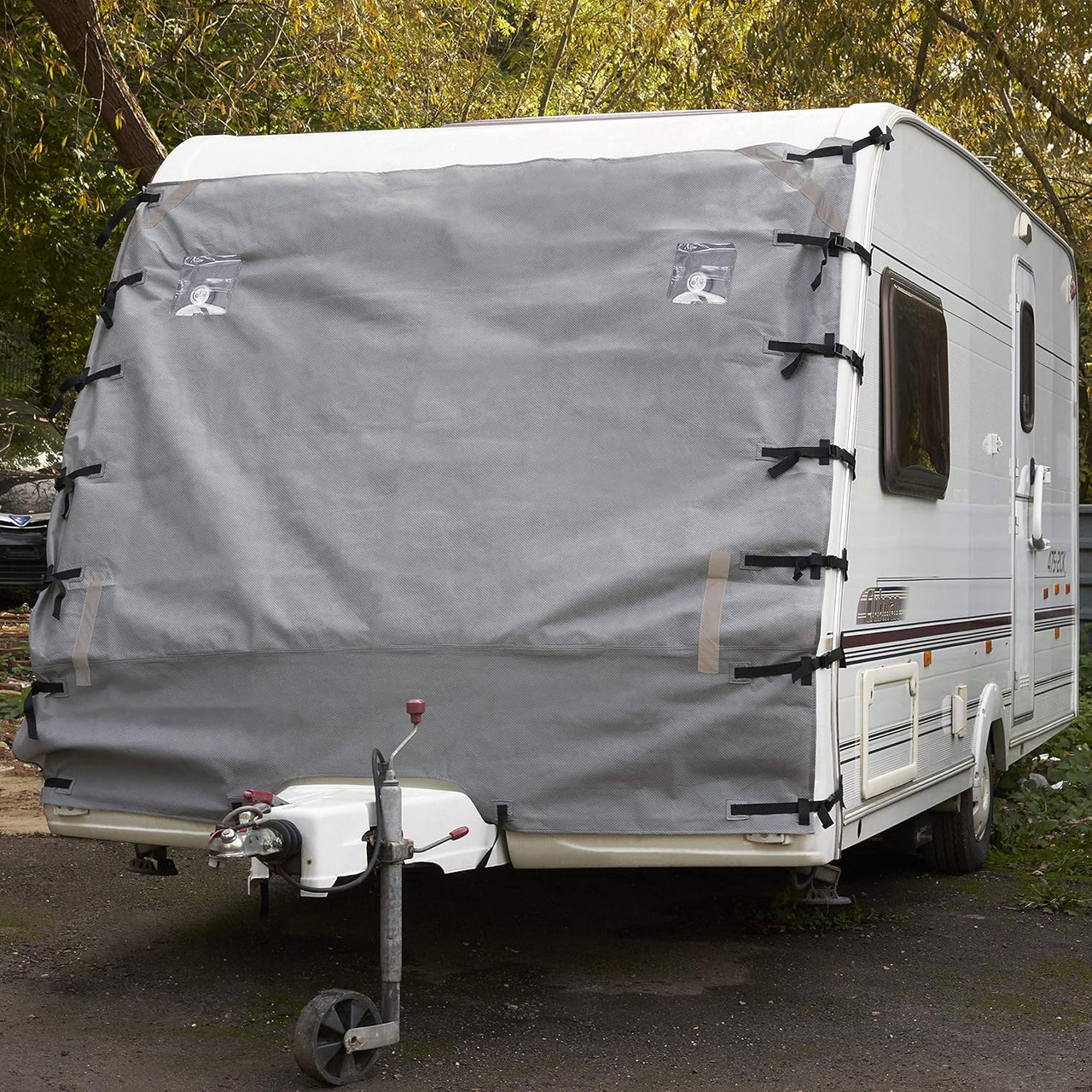 Bramble - Front Towing Caravan Cover with Reflective Straps