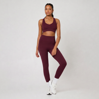 Snuggz Fit Super Stretch V Neck Bar and Legging Set- Wine (S UK 8)