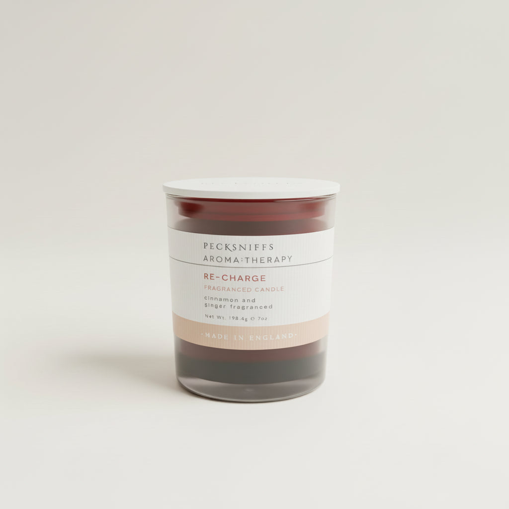 Pecksniffs Cinnamon And Ginger Re-Charge Scented Candle With Wooden Lid 198g