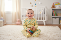 Yellow Stars Baby Zip Sleepsuit - 9-12M