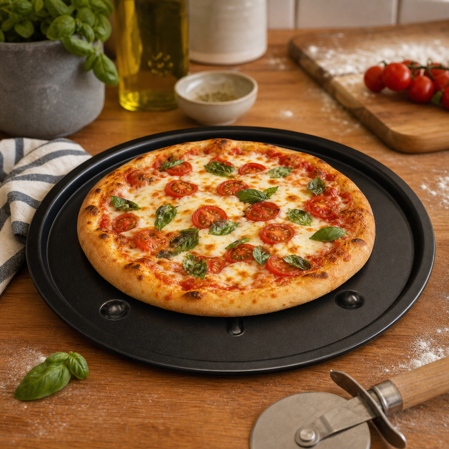 28cm Non Stick Pizza Tray - 2 Pack