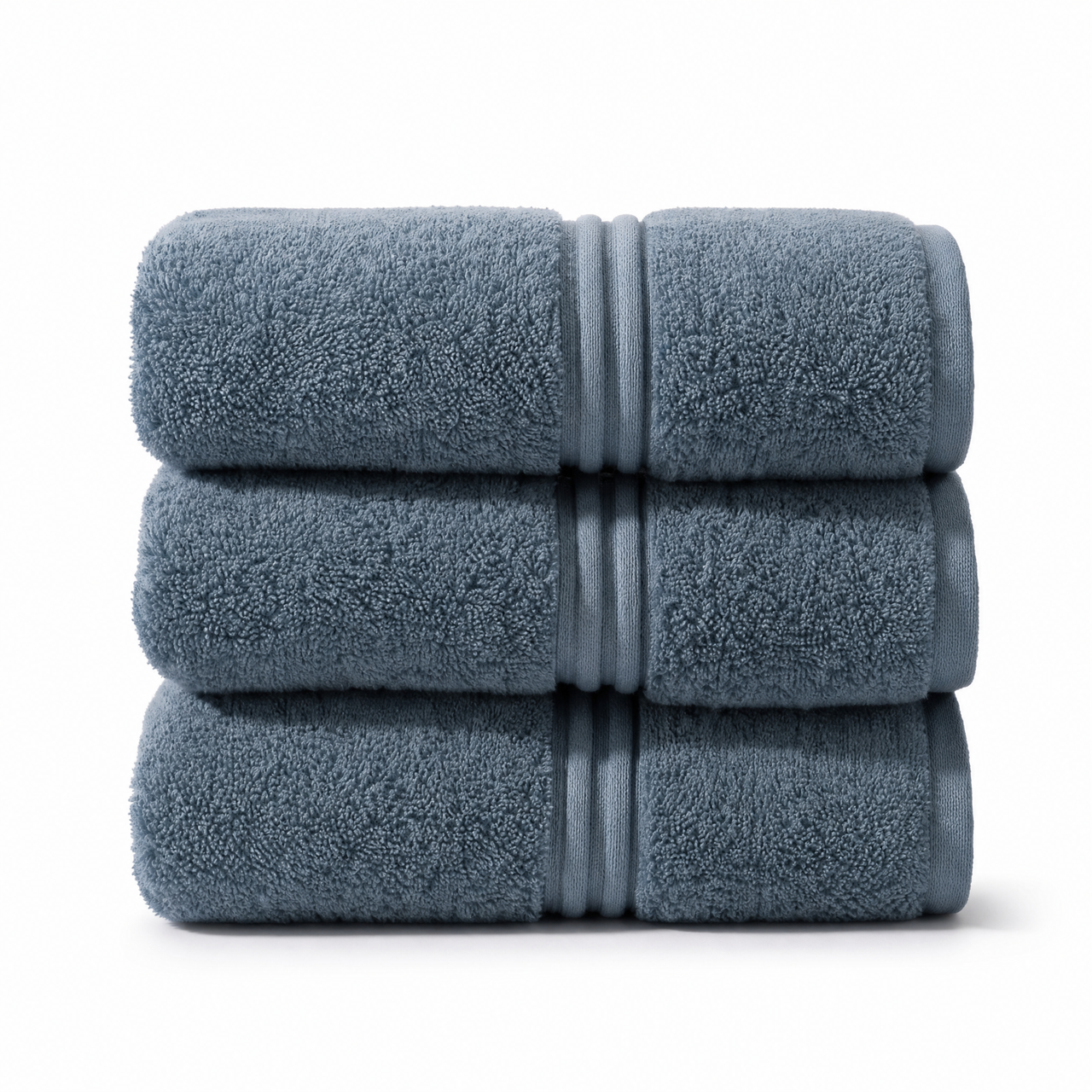 Lunar Oceans Plush Cotton Bath Towels (L) - Blue (3 Pack)