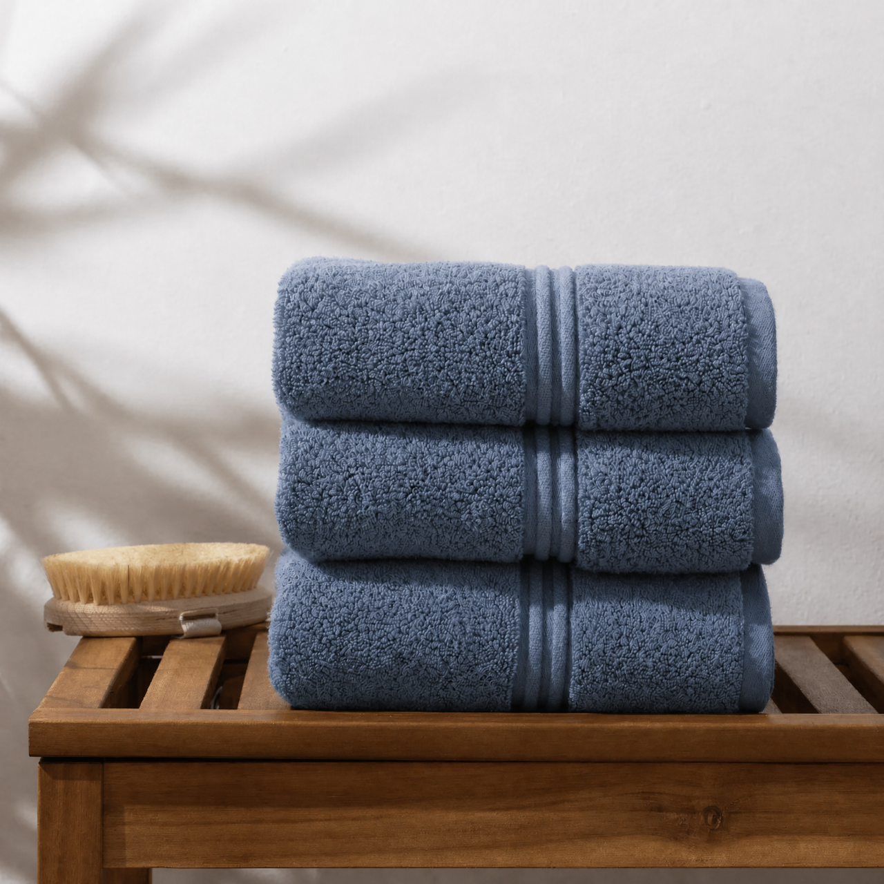 Lunar Oceans Plush Cotton Bath Towels (L) - Blue (3 Pack)