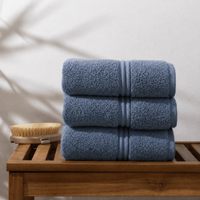 Lunar Oceans Plush Cotton Bath Towels (L) - Blue (3 Pack)