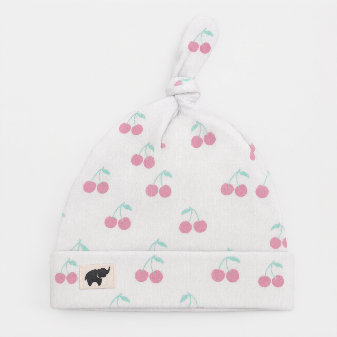 Monica + Andy Baby Top Knot Cap - Pink Cherry (0-6M)