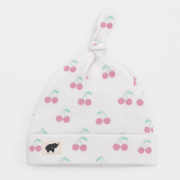 Monica + Andy Baby Top Knot Cap - Pink Cherry (0-6M)