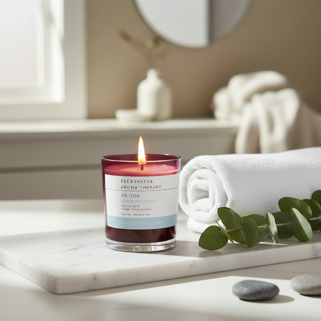 Pecksniffs Soy Wax De-Tox Aromatherapy Candle with Thyme and Elemi 198g