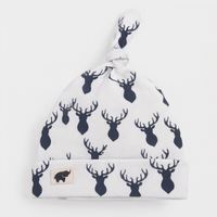 Monica + Andy Baby Top Knot Cap - Deer (0-6M)
