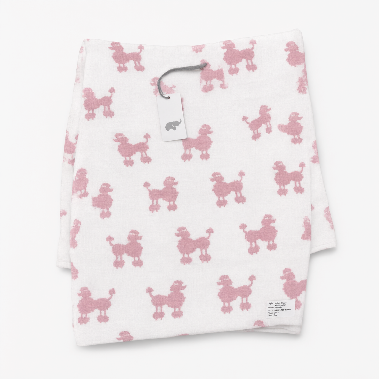 Monica + Andy Single Layer Muslin Swaddle Blanket - Pink Poodle