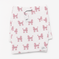 Monica + Andy Single Layer Muslin Swaddle Blanket - Pink Poodle