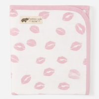 Monica + Andy Double Layer Coming Home Swaddle Blanket - Pink Lips