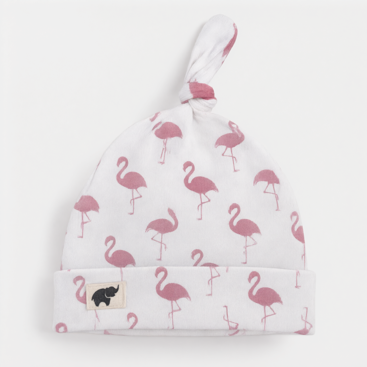 Monica + Andy Baby Top Knot Cap - Flamingo (0-6M)