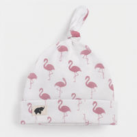 Monica + Andy Baby Top Knot Cap - Flamingo (0-6M)